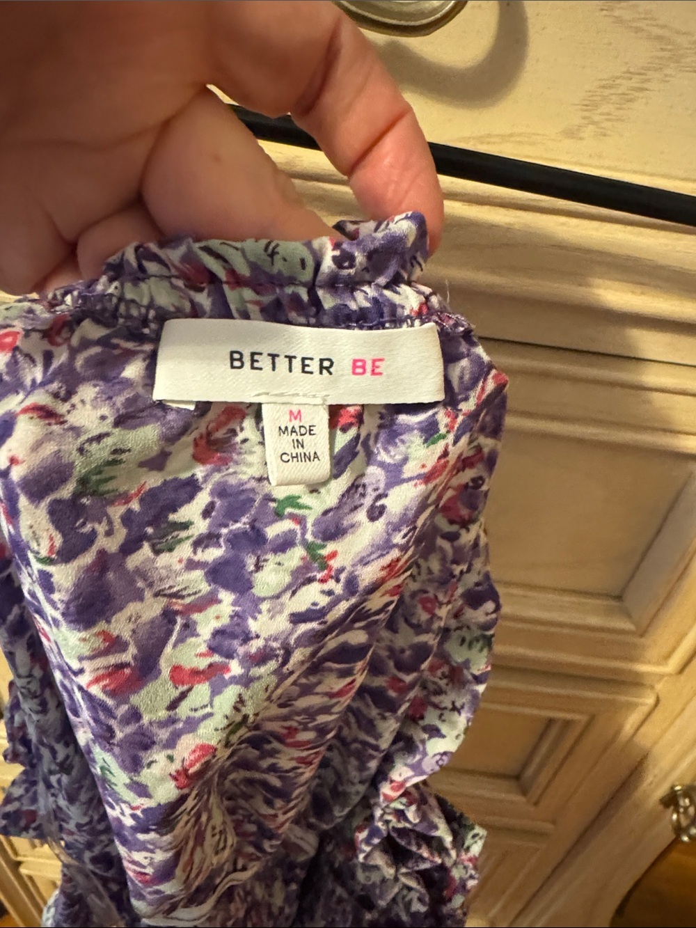 Better Be Off The Shoulder Purple Floral Puff-Sleeve Cropped Top - Picture 6 of 7